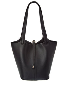 Tiffany & Fred Paris | Womens | Pebbled Leather Bucket Tote | Black