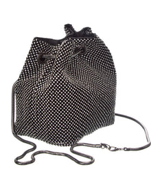 Rene Ruiz | Womens | Allover Crystal Bucket Bag | Grey