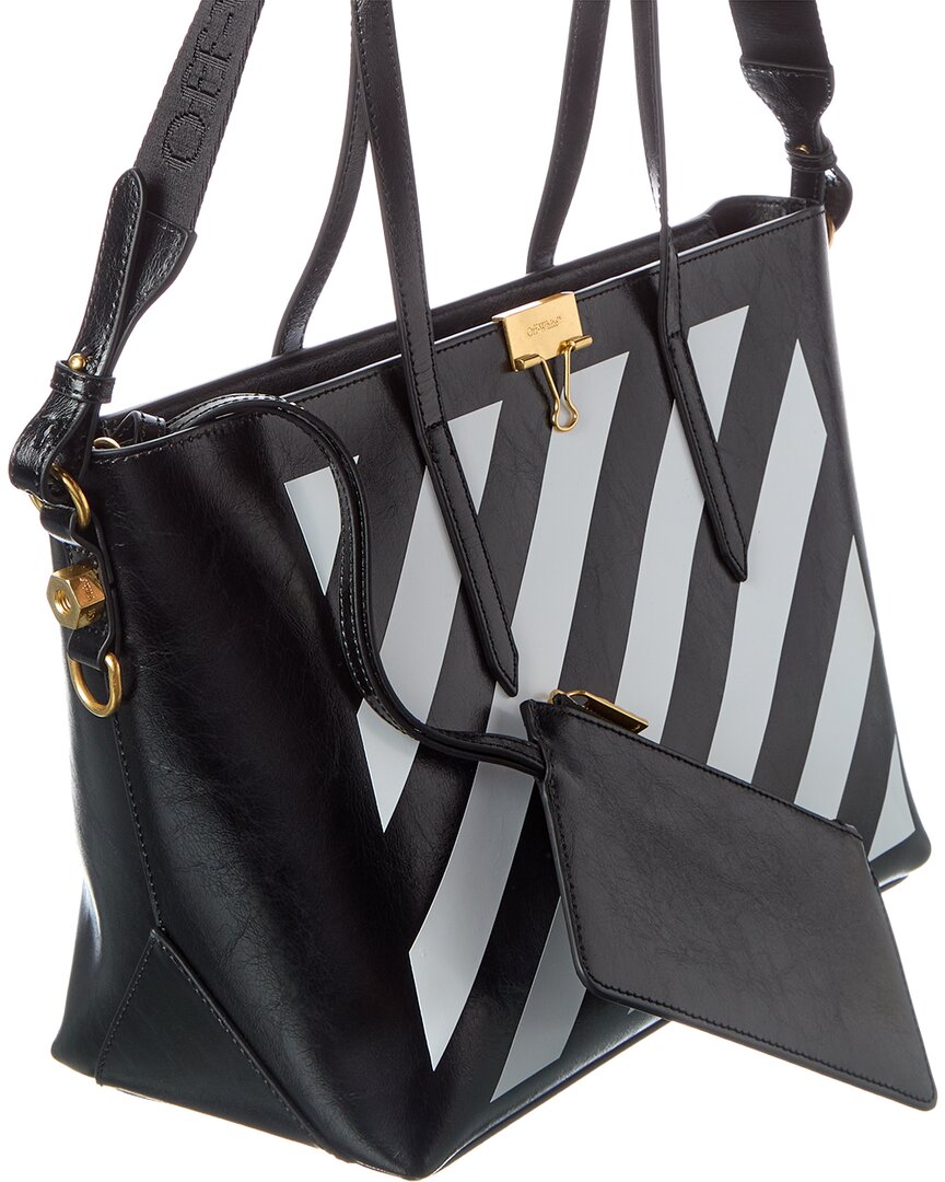 Off-White | Womens | Diagonal Leather Tote | Black