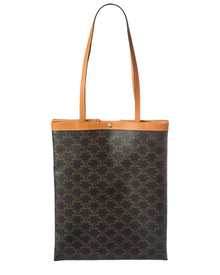CELINE | Womens | Triomphe Medium Canvas & Leather Tote | Brown