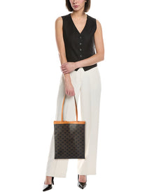 CELINE | Womens | Triomphe Medium Canvas & Leather Tote | Brown