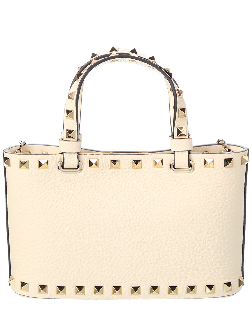 Valentino | Womens | Rockstud Mini Leather Tote | White