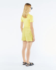 Brenna Okobor Alt-Leather Shorts | Yellow