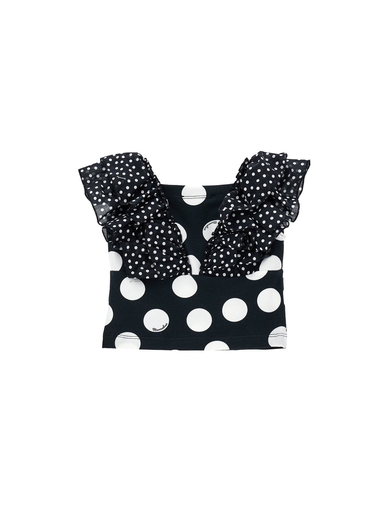 Girls | Polka Dot Jersey Top | Black/White
