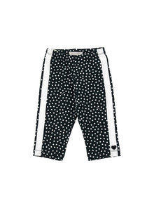 Girls | Polka Dot Cycling-Style Leggings | Black/White