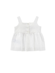 Girls | Seersucker Top With Maxi Bow | White/Red