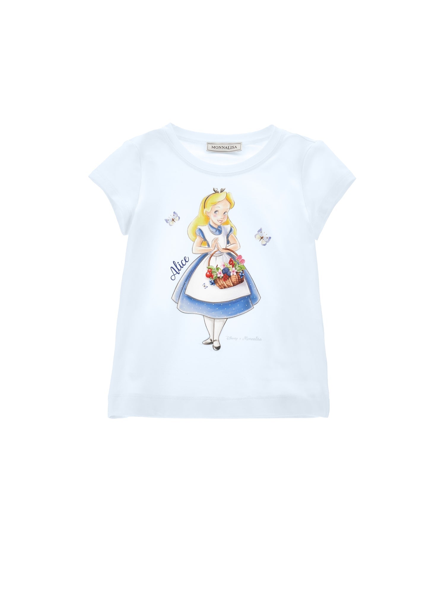 Girls | Alice Print Jersey T-Shirt | Sky Blue
