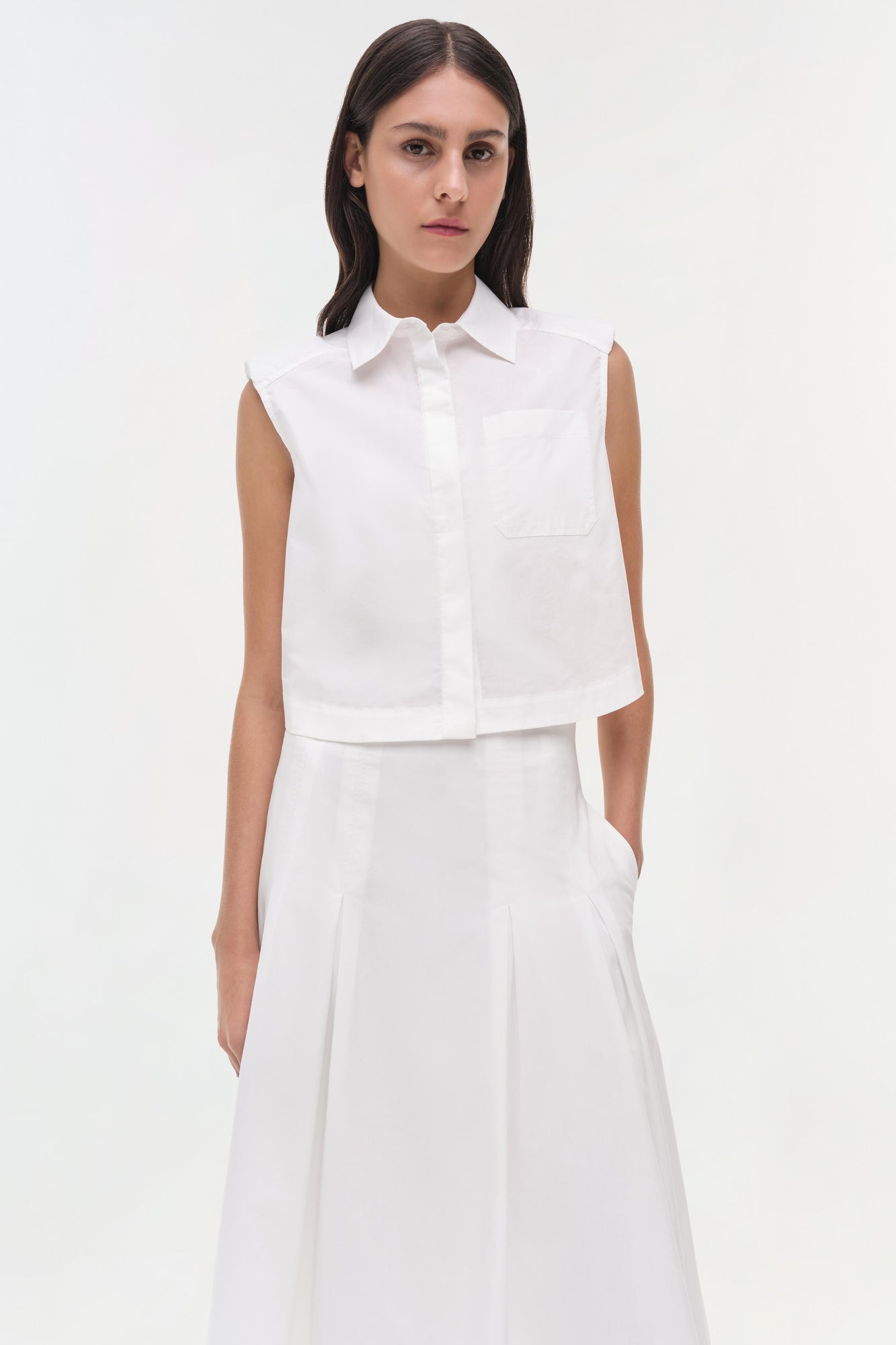 Womens | Samantha Cotton Midi Skirt | White