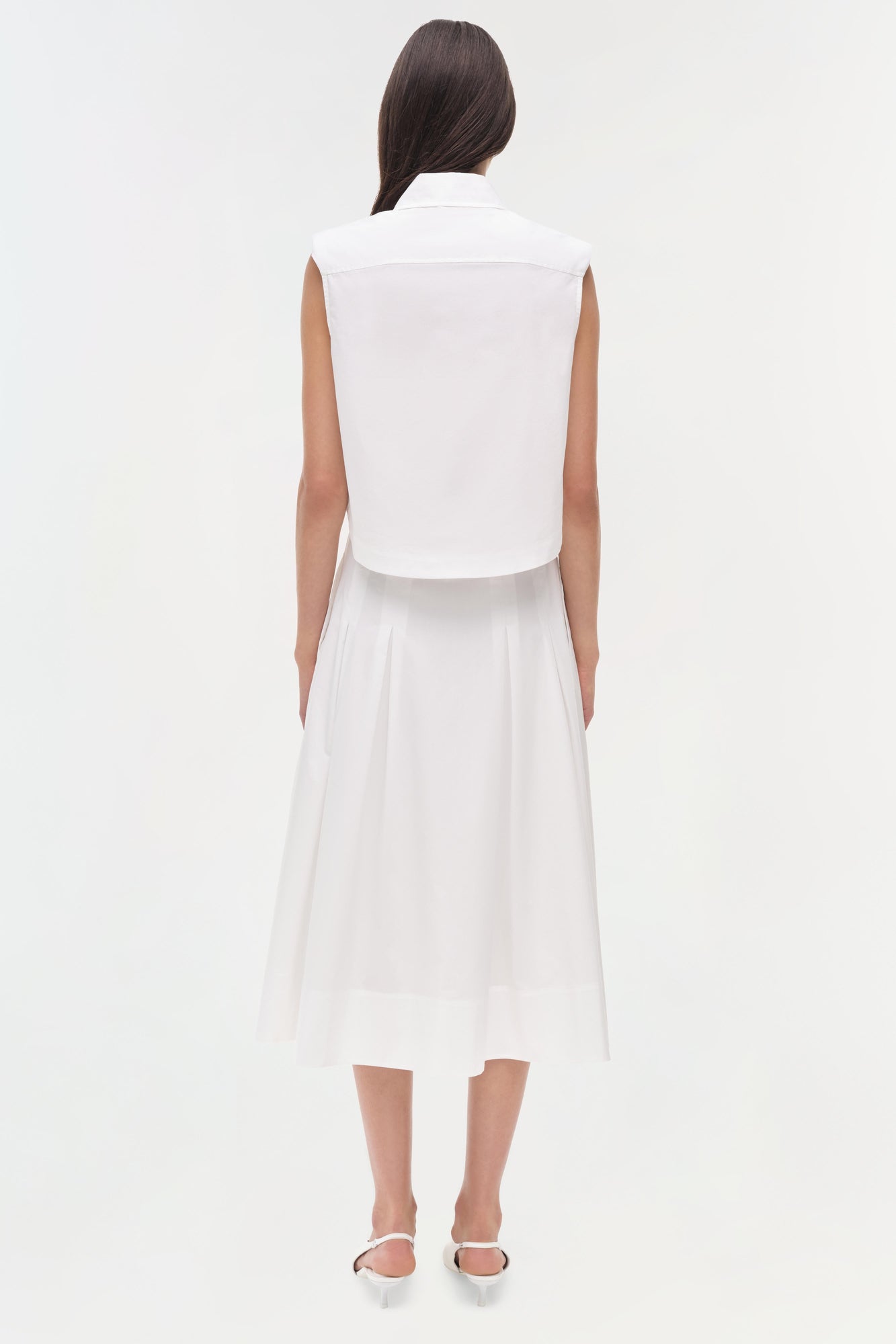 Womens | Samantha Cotton Midi Skirt | White