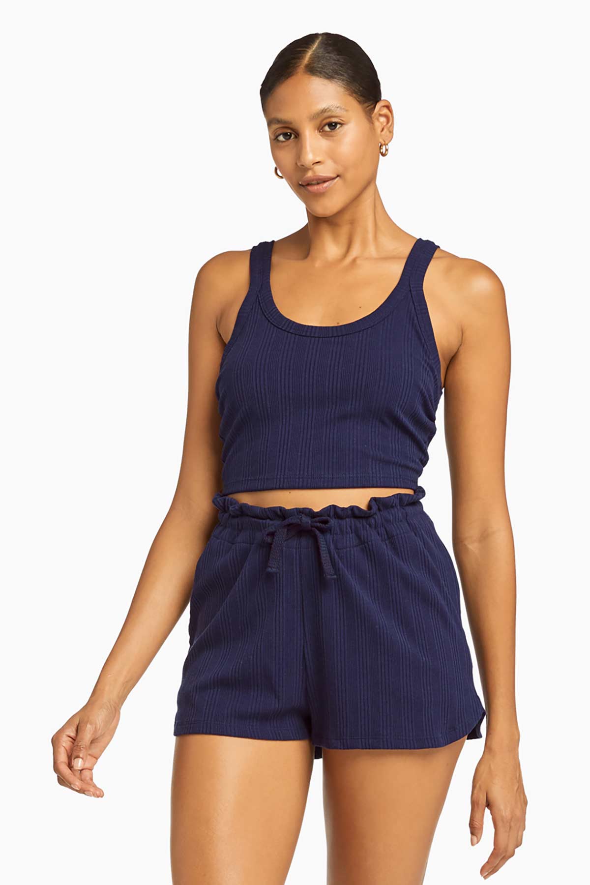 Thalia Organic Rib Shorts | Midnight Organic Rib
