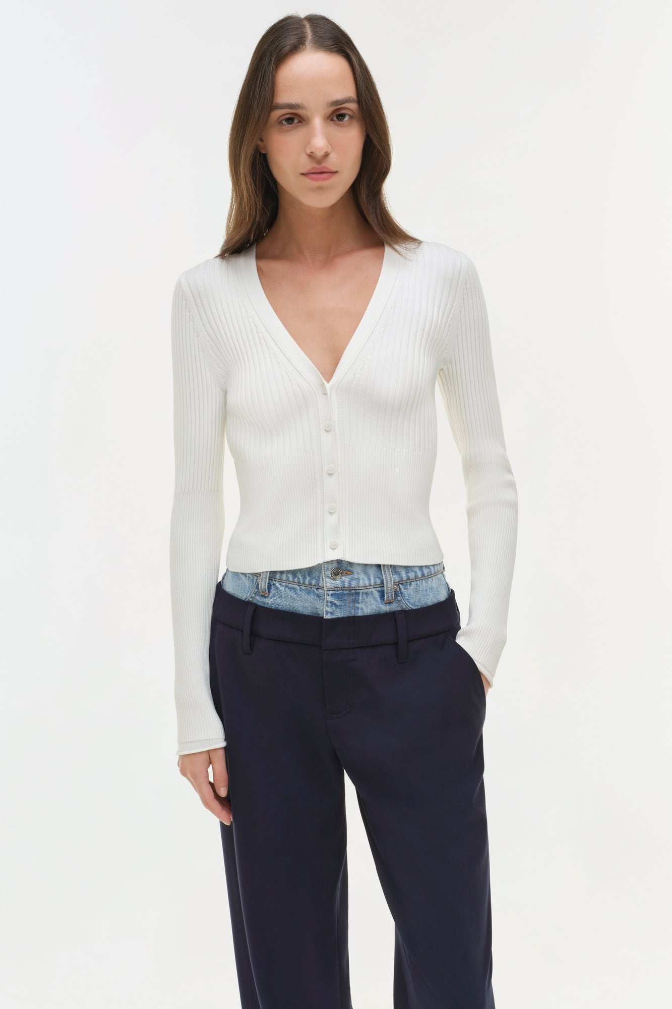 Womens | Ophelia Double Waistband Combo Pant | Midnight Multi