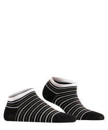 Womens | Stripe Shimmer Sneaker Socks | Black
