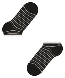 Womens | Stripe Shimmer Sneaker Socks | Black