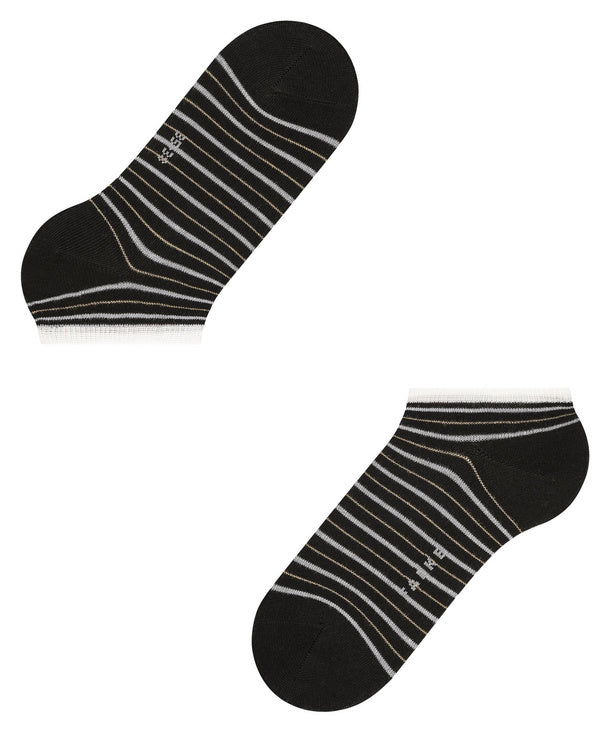 Womens | Stripe Shimmer Sneaker Socks | Black