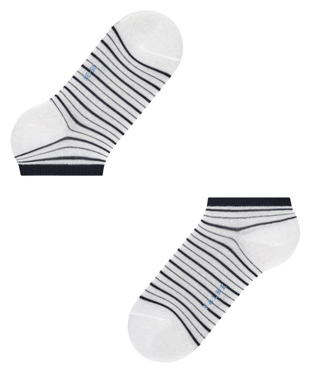 Womens | Stripe Shimmer Sneaker Socks | White