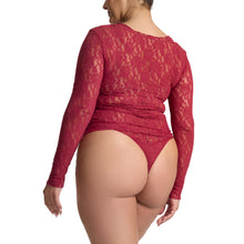 Plus Size Signature Lace Long Sleeve Top | Wild Berries (Red)