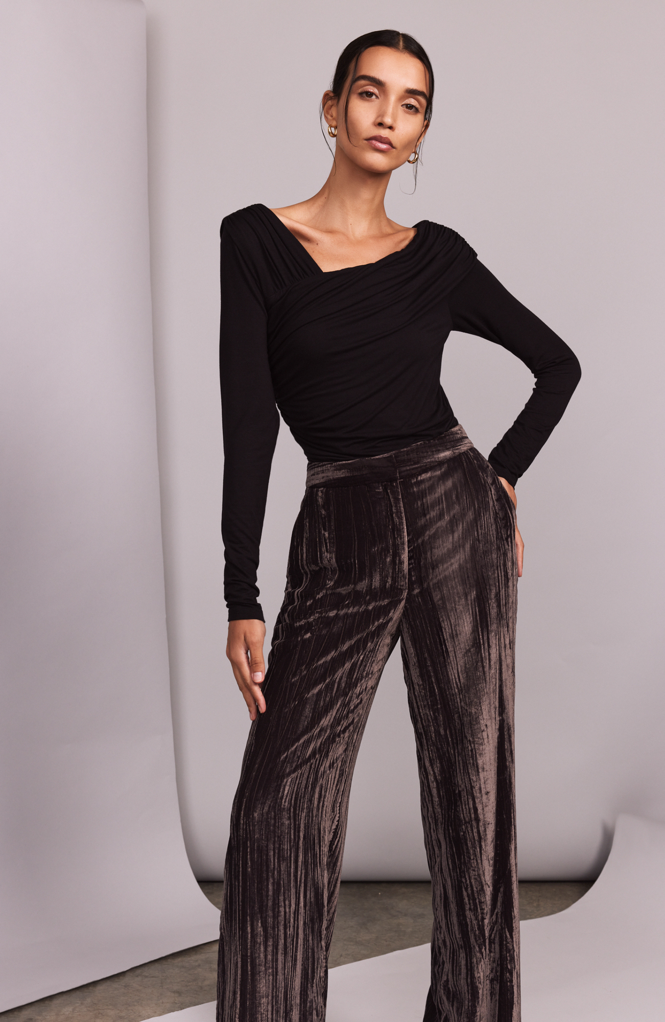 Jersey Draped Top | Black