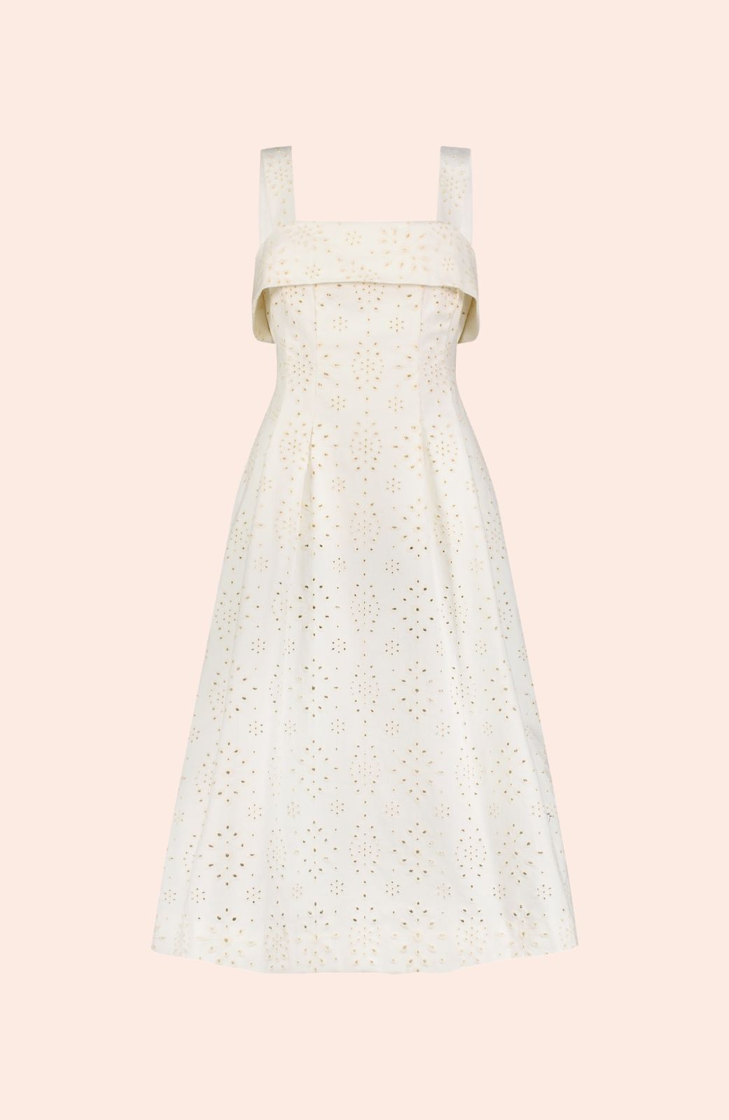 Cotton Eyelet Midi Dress | Ivory