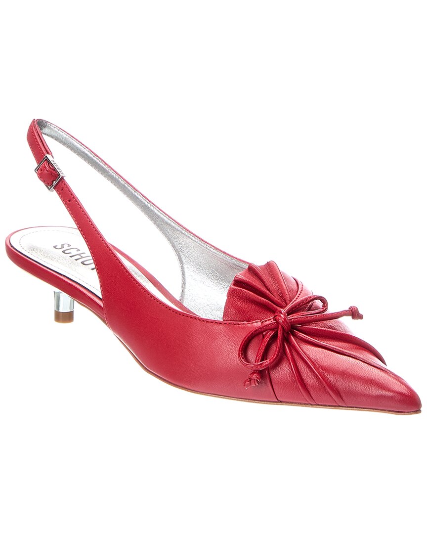 SCHUTZ | Womens | Zane Mid Leather Stiletto Pump | Red