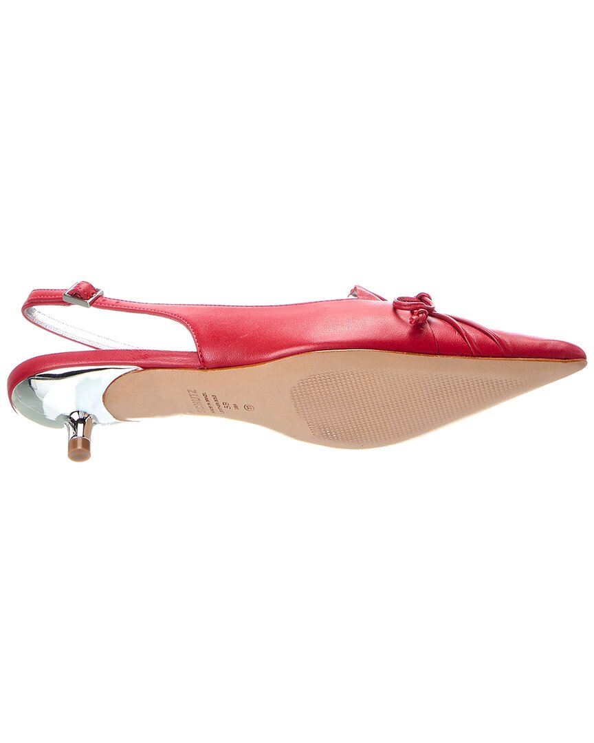 SCHUTZ | Womens | Zane Mid Leather Stiletto Pump | Red