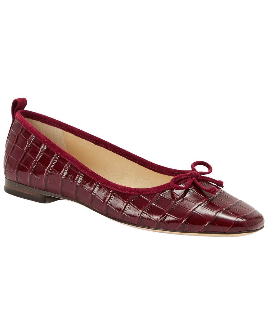 J.McLaughlin | Womens | Anastasia Lizard-Embossed Leather Ballet Flat | Red