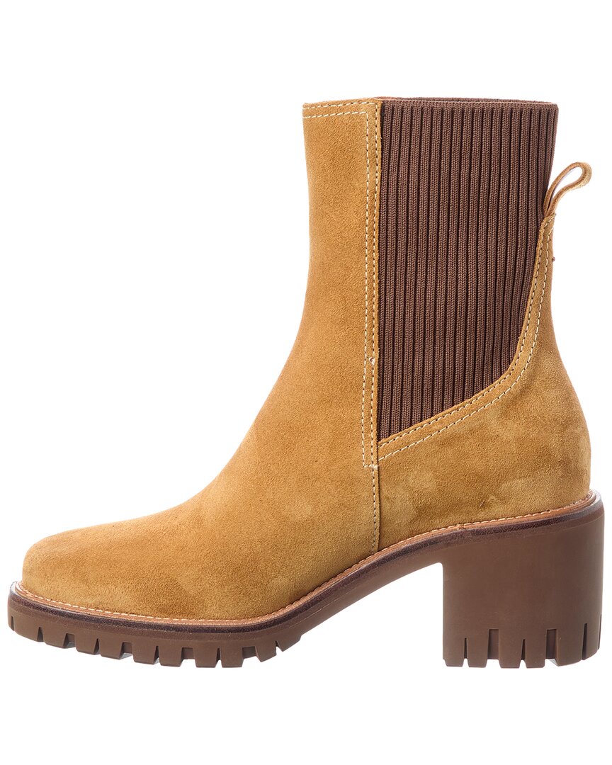 rag & bone | Womens | Corey Mid-Heel Suede Chelsea Boot | Brown