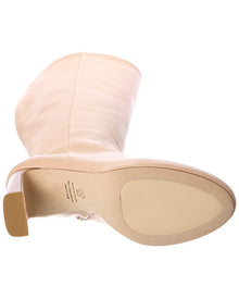 Stuart Weitzman | Womens | Babette Platform Zip Leather Boot | Beige