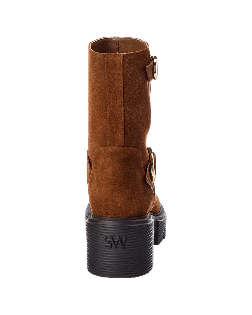 Stuart Weitzman | Womens | Soho Moto Suede Bootie | Coffee
