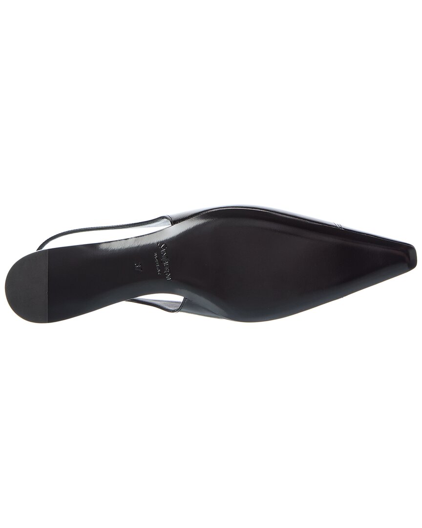 Saint Laurent | Womens | Babylone Leather Slingback Flat | Black