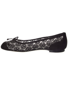Manolo Blahnik | Womens | Capbal Mesh & Suede Flat | Black