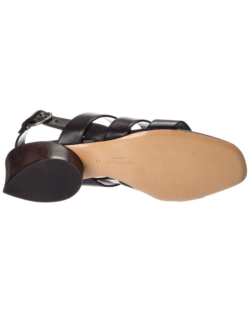 Ferragamo | Womens | Trezze Leather Sandal | Black