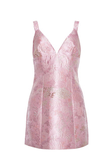 Naples Mini Dress | Floral Matelasse Pink