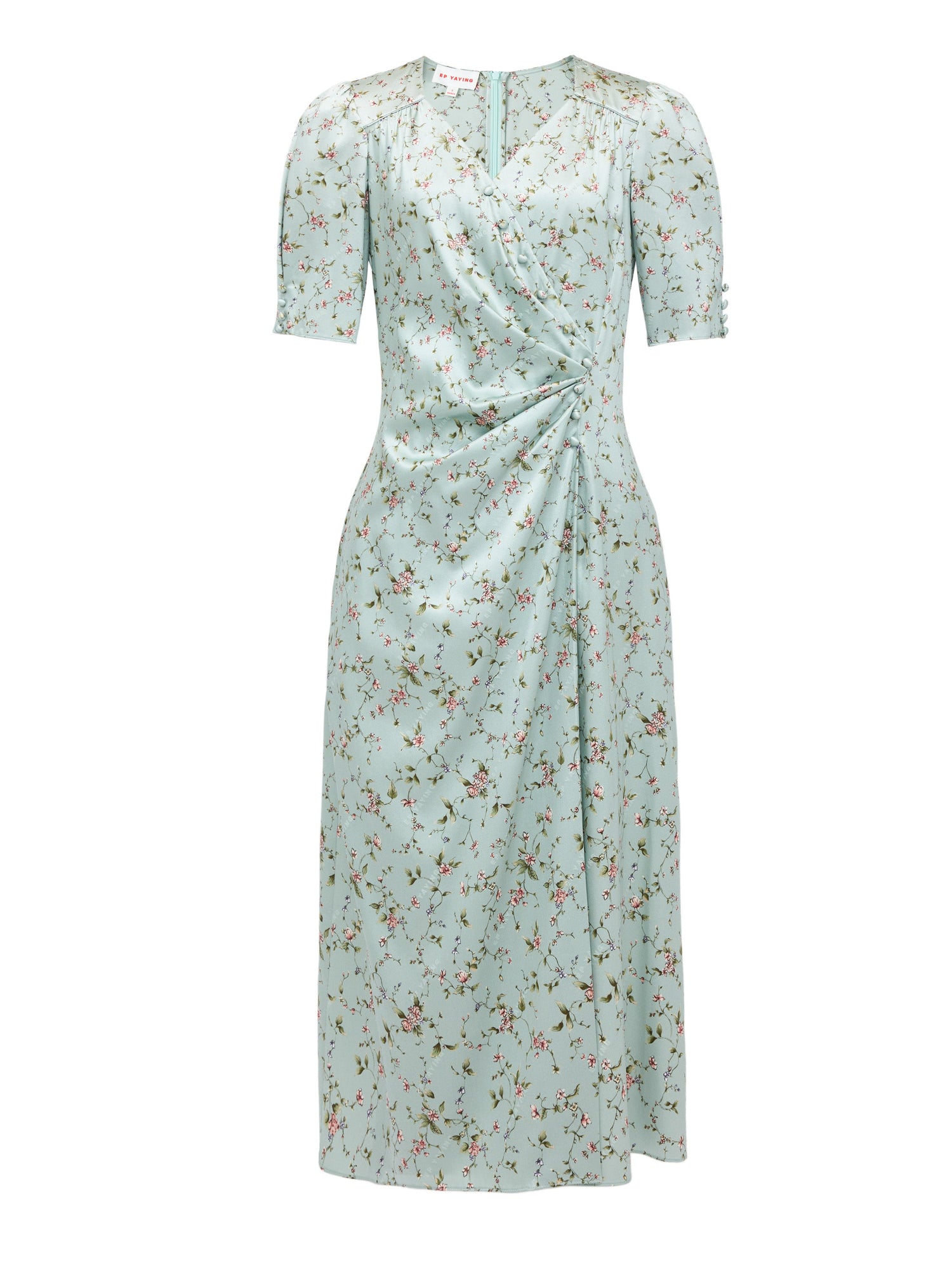 Silk Printed Tea Dress | Green