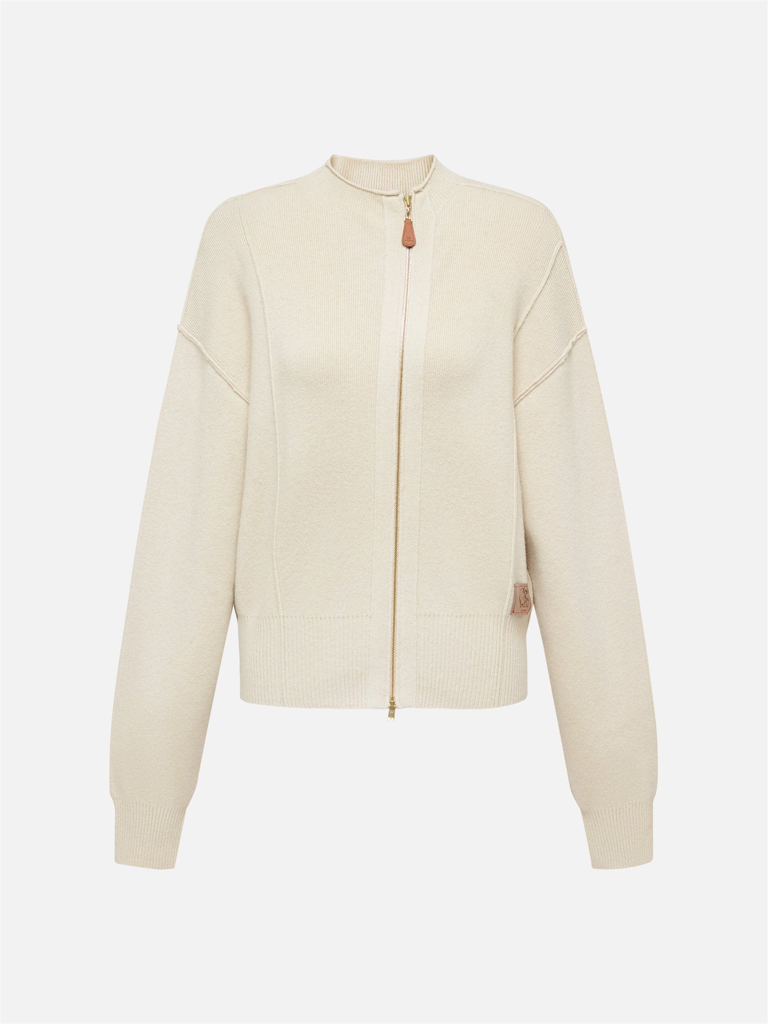 Batwing Sleeve Zippered Jacket | White
