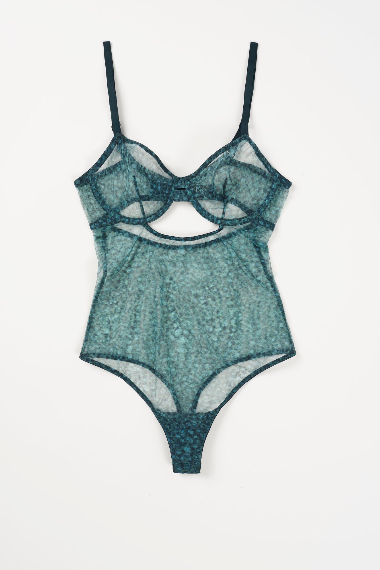 Aegean Underwire Cut Out Bodysuit | Green Print