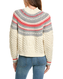 525 America | Womens | Cable Wool-Blend Pullover | Blue
