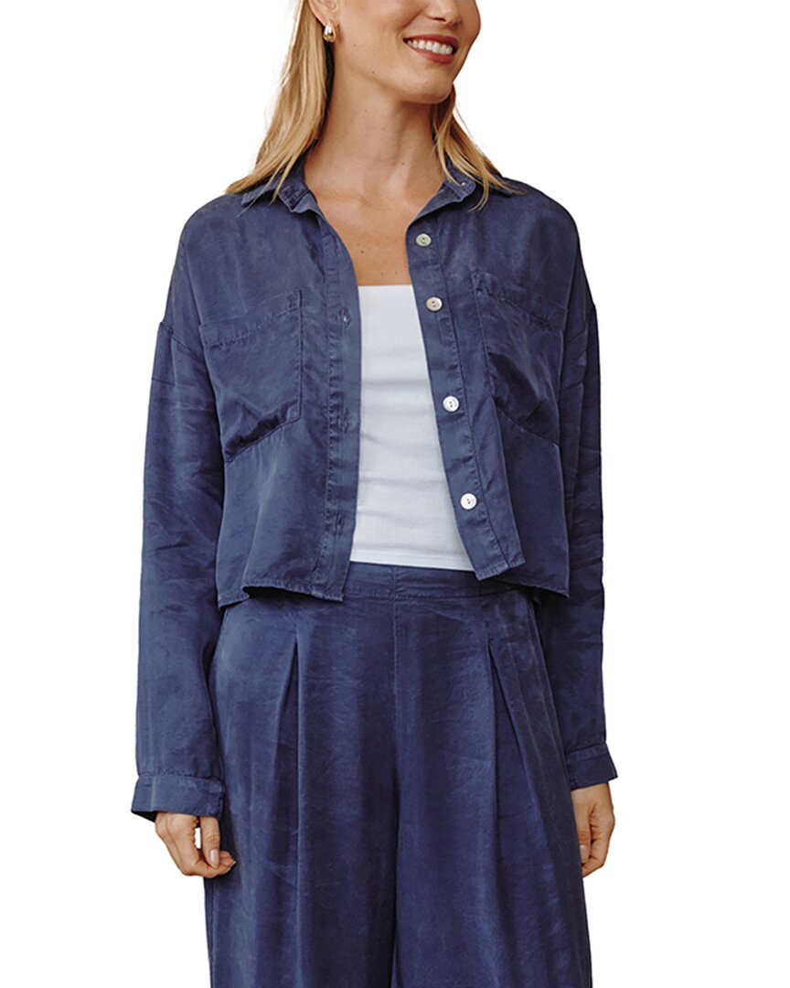 Bella Dahl | Womens | Button Down Cropped Shirt | Navy