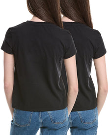 James Perse | Womens | 2pk Little Boy T-Shirt | Black