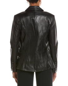 L'AGENCE | Womens | Kenzie Leather Blazer | Black