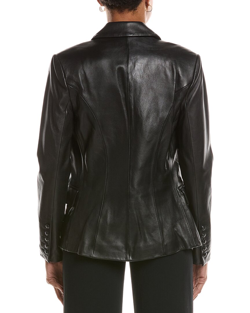 L'AGENCE | Womens | Kenzie Leather Blazer | Black