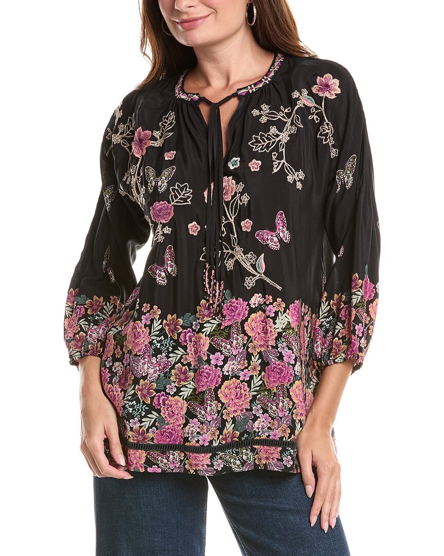Johnny Was | Womens | Margot Silk Blouse | Black