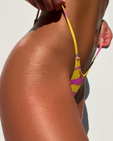 Wall Street Thong Bikini Bottom | Tropic Thunder Print