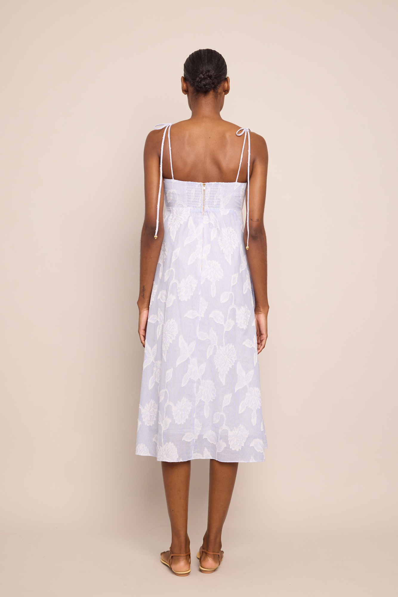 Sunray Dress | Floral Clip Jacquard