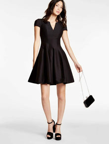 SS NOTCH NECK W TULIP SKIRT - Halston
