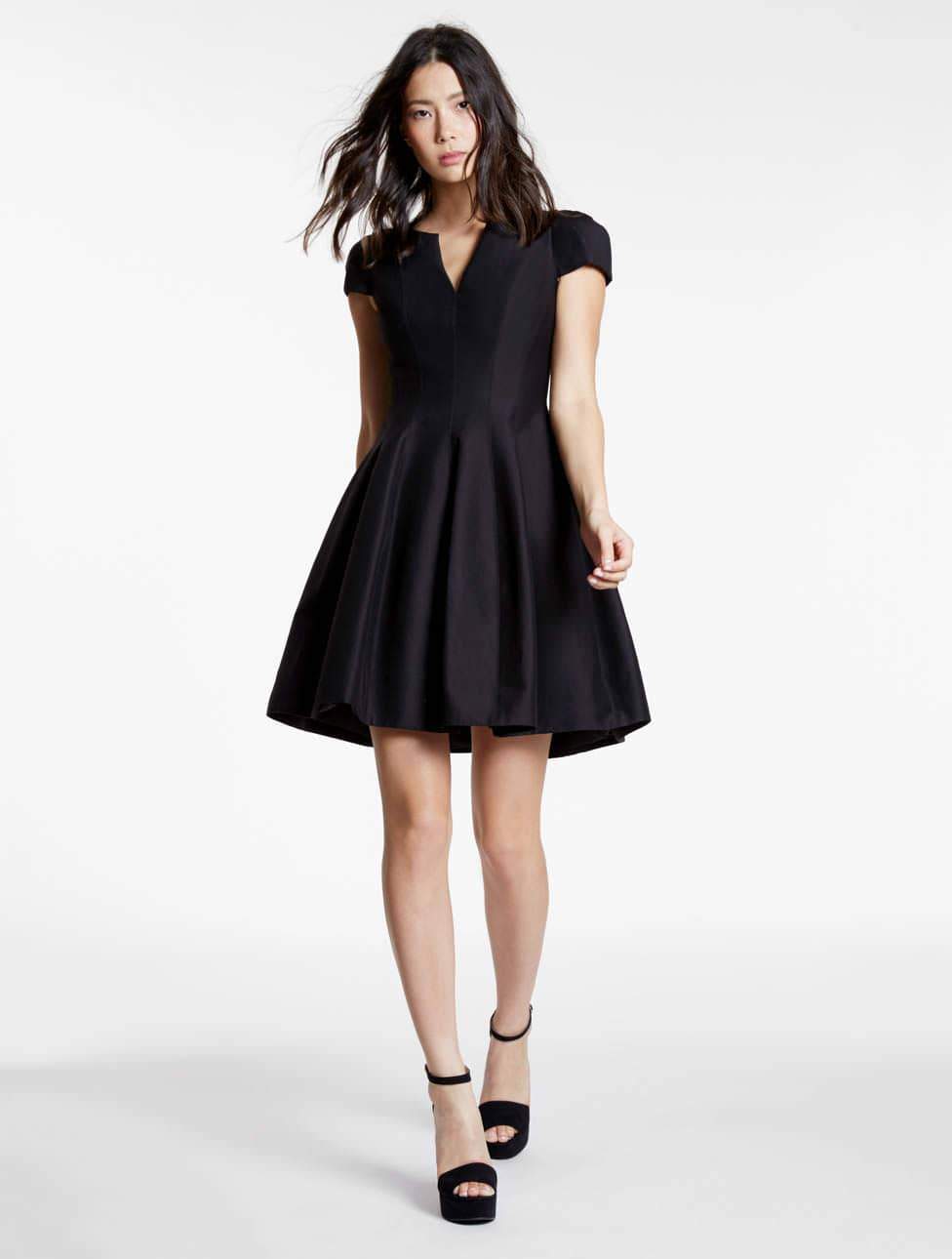 SS NOTCH NECK W TULIP SKIRT - Halston