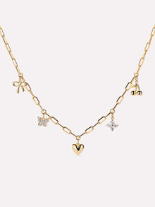 The Everyday Charm Necklace | 14K Gold on Brass | Cubic Zirconia