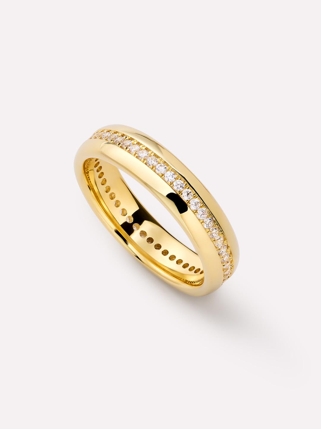 Thatcher Band Ring | 14K Gold on Brass | Cubic Zirconia