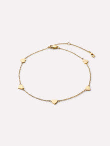 14K Gold Plated Stainless Steel Station Anklet Hearts Love Chain Anklets For Women Ana Luisa Wylie