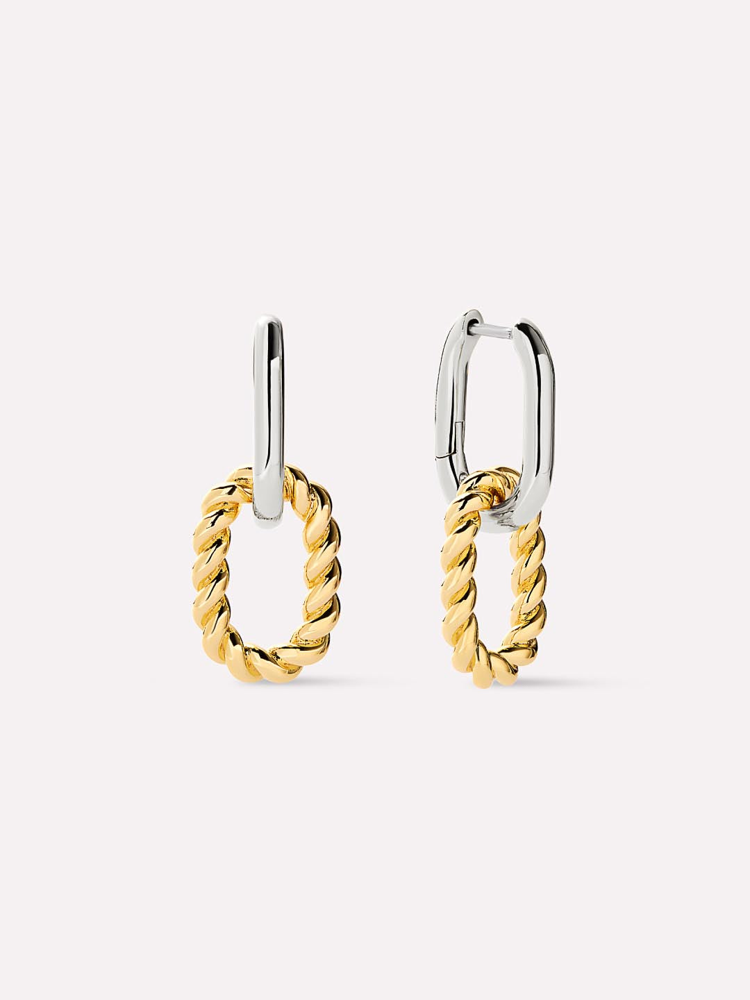 Ash Double Mini Two Tone Drop Earrings | Rhodium on Brass/14K Gold on Brass