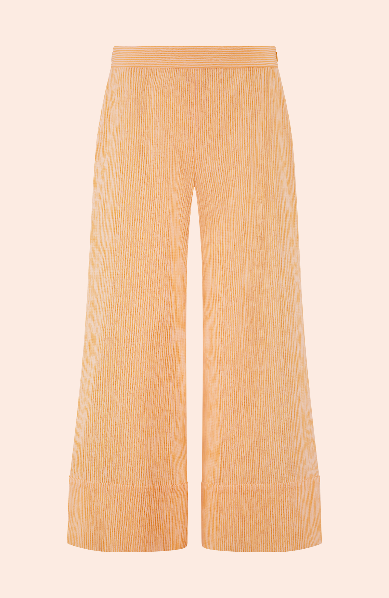 Striped Seersucker Wide Leg Pant | Mango